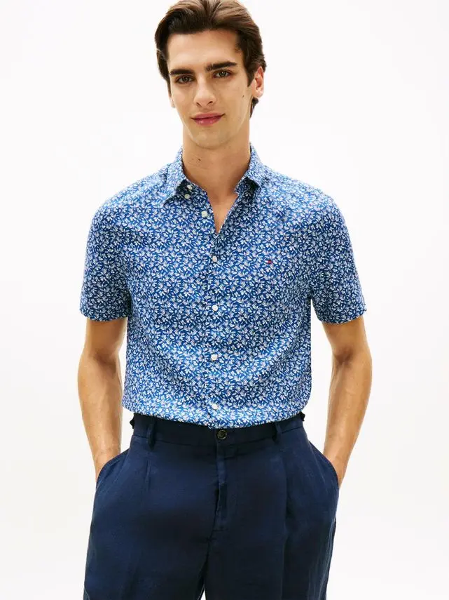 Tommy Hilfiger LINEN TROPICAL PRT SS RF SHIRT