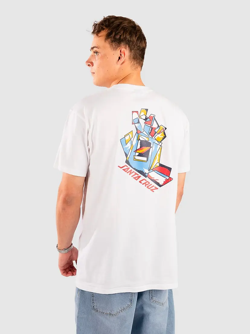 Santa Cruz Santa Cruz Screaming Scratched Hand Chest T-skjorte hvit