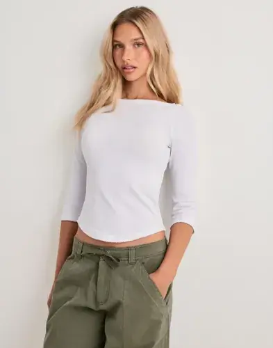 Nelly Nelly - Hvit - Picot Edge Top