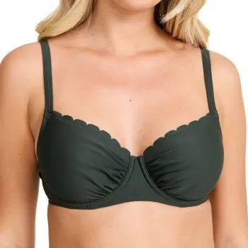 Damella Damella Grace Wavy Bikini Bra Mørkgrørnn Dame