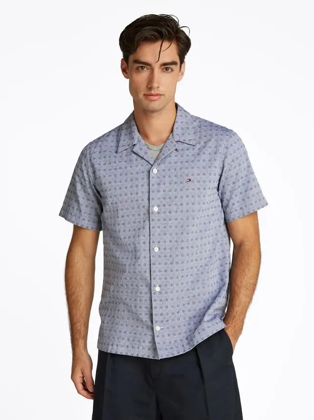 Tommy Hilfiger COTTON LINEN DOBBY SS RF SHIRT