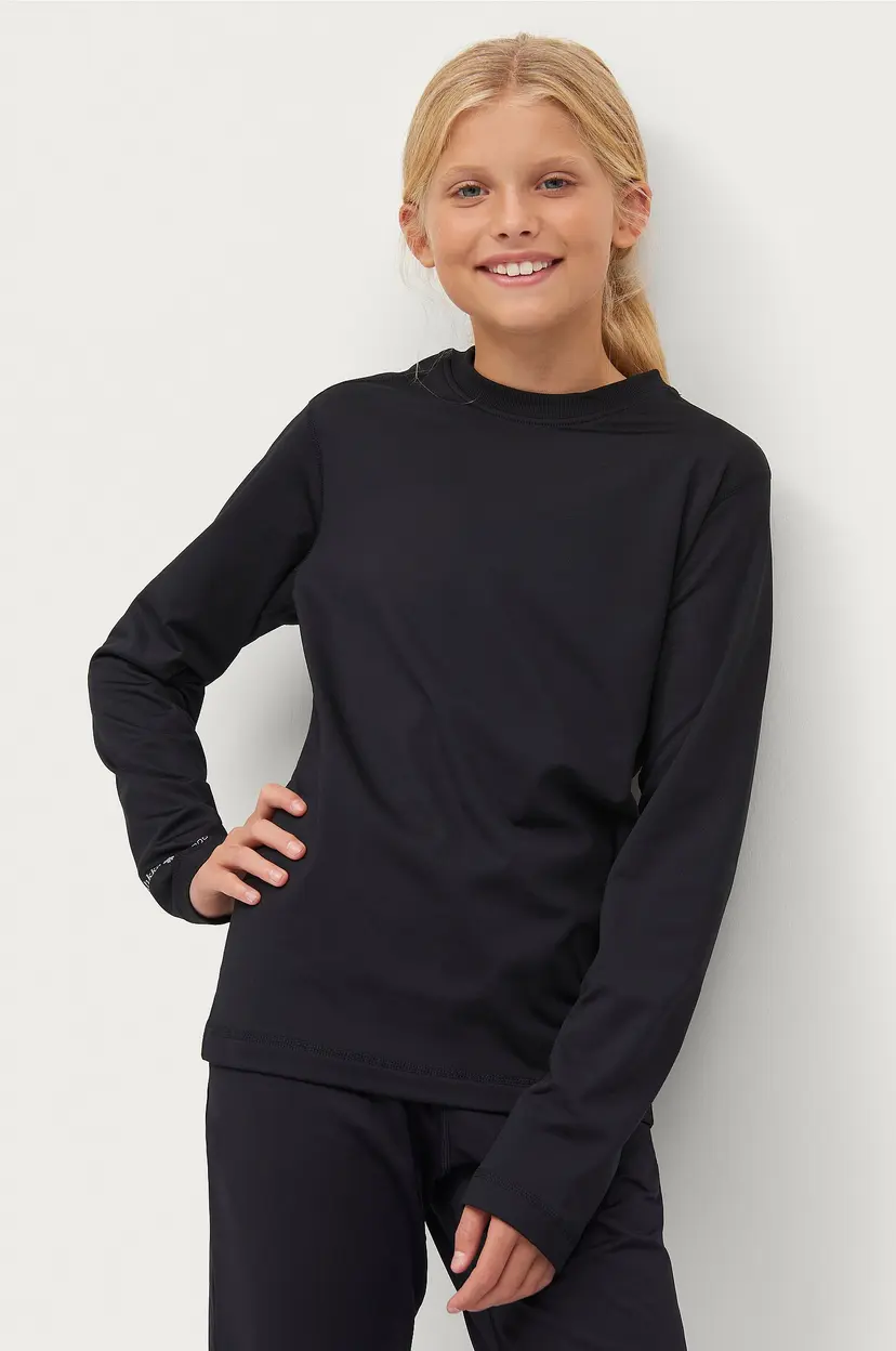 Áhkká Treningsgenser / undertrøye Winter Fleece RN LS Kids - Svart