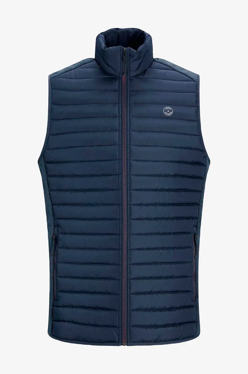 Jack & Jones Plus Vest jjeMulti Bodywarmer Collar PS - Blå