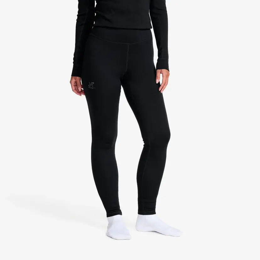 RevolutionRace Route Merino Warm Base Layer Pants Dame Black