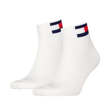 Tommy Hilfiger Tommy Men Uni Flag Quarter Sock Strømper 2P Hvit Str 35/38
