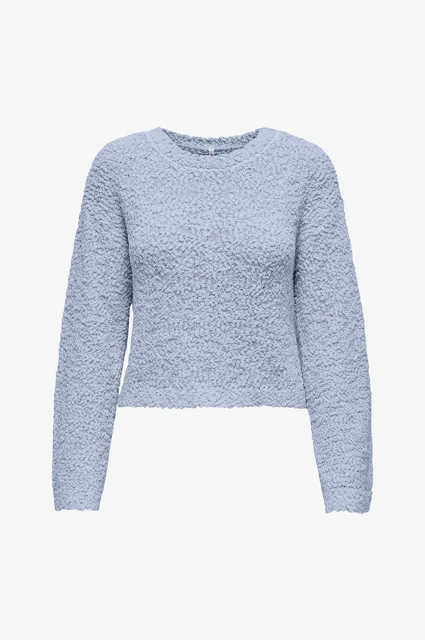 ONLY Genser onlGloria LS Popcorn O-neck Knt - Blå
