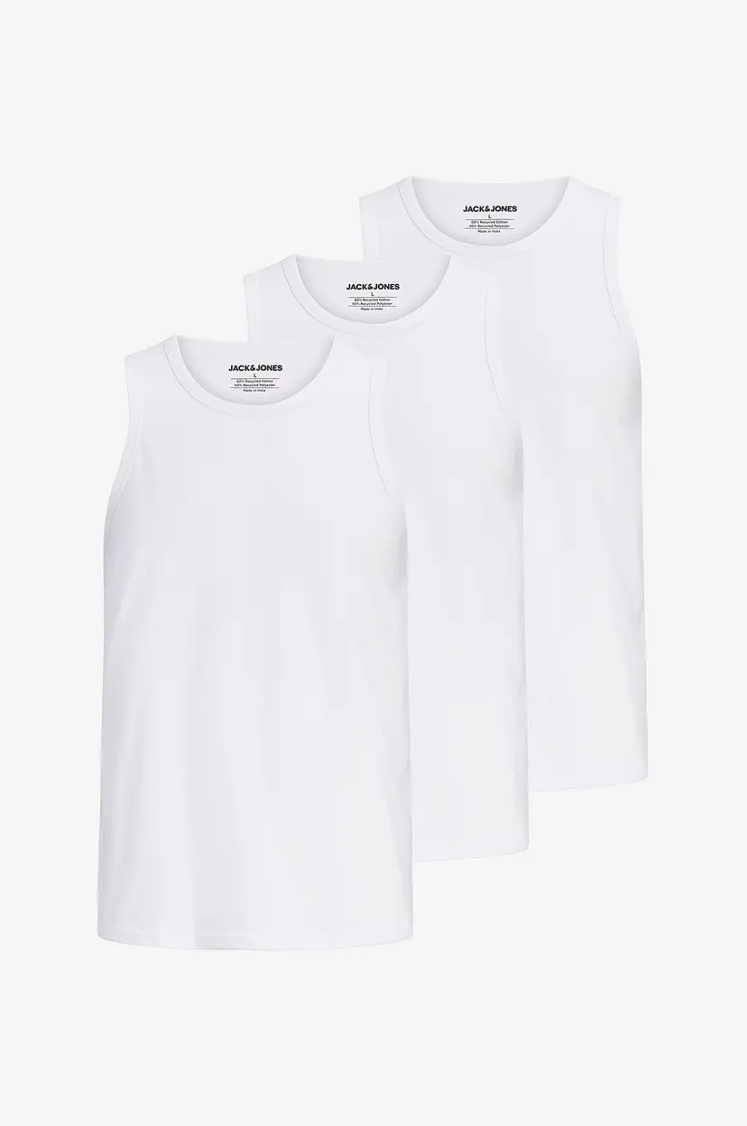 Jack & Jones Singlet Jacjones Basic Tank Top W 3-pack - Hvit