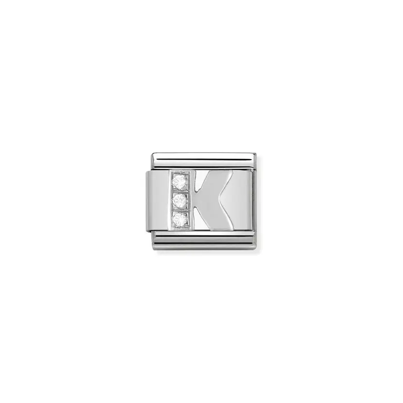 Nomination Letter K Cubic Zirconia Silver