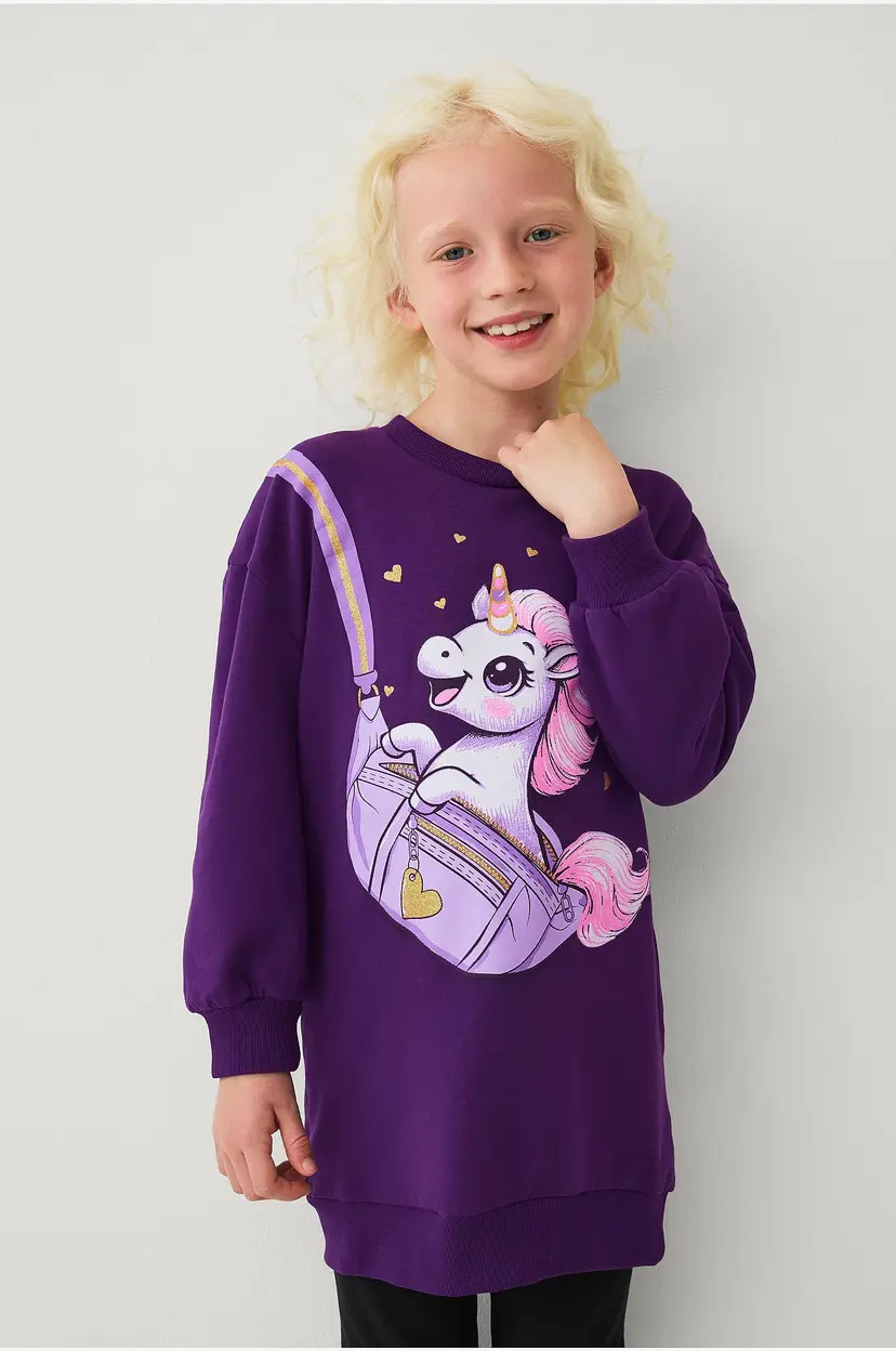 Ellos Collection Sweatshirt-kjole - Lilla