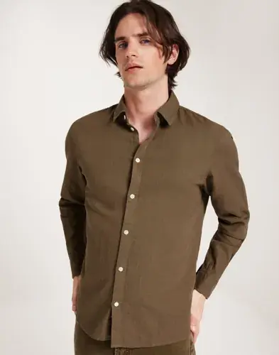 Solid Solid SDEnea Allan Linen shirt Linskjorter Brun