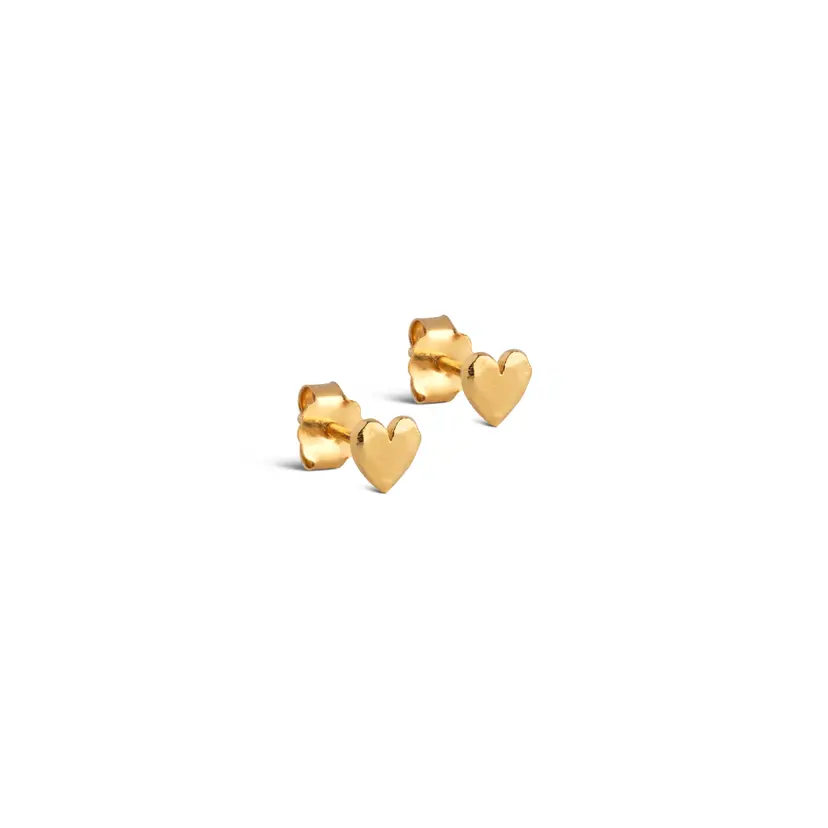 Enamel Enamel - Heart Stud i forgyldt - E373GM