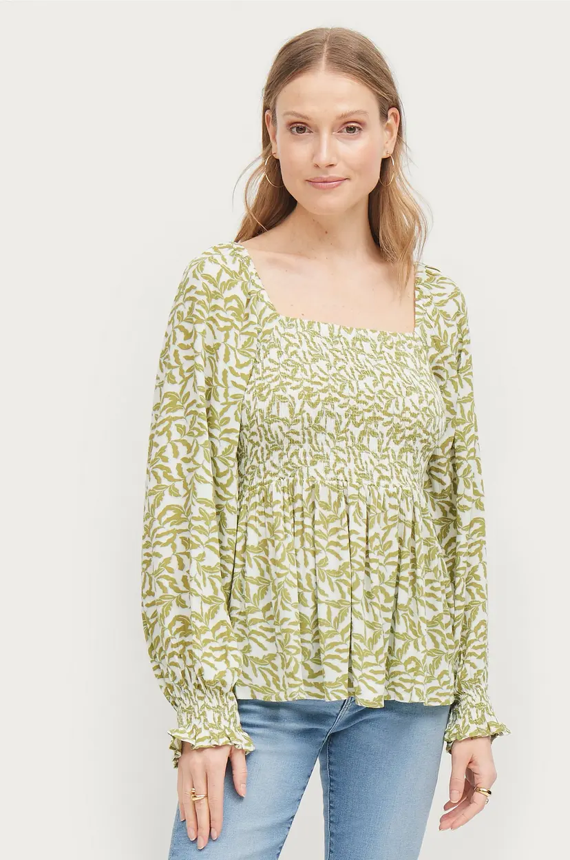 Soaked In Luxury Bluse slZaya Smock Blouse LS - Grønn