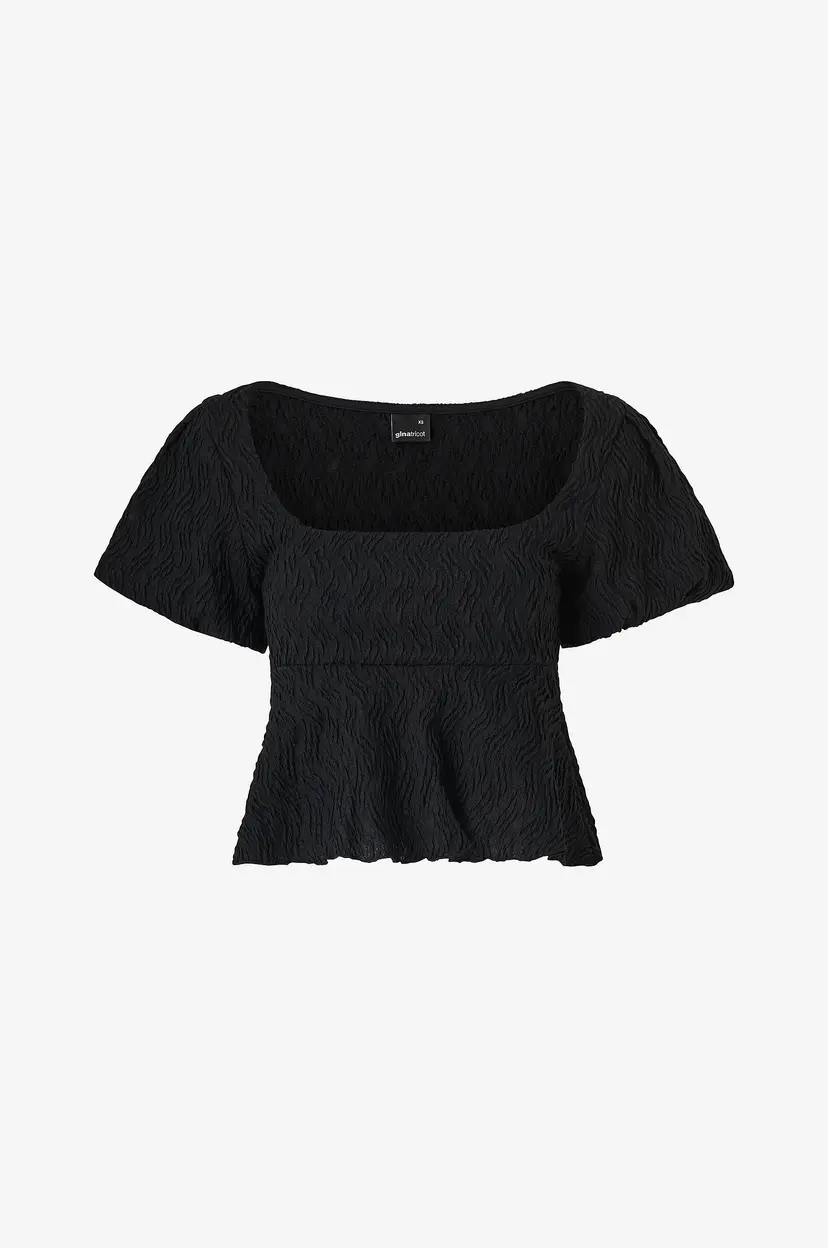Gina Tricot Topp Peplum Top - Svart