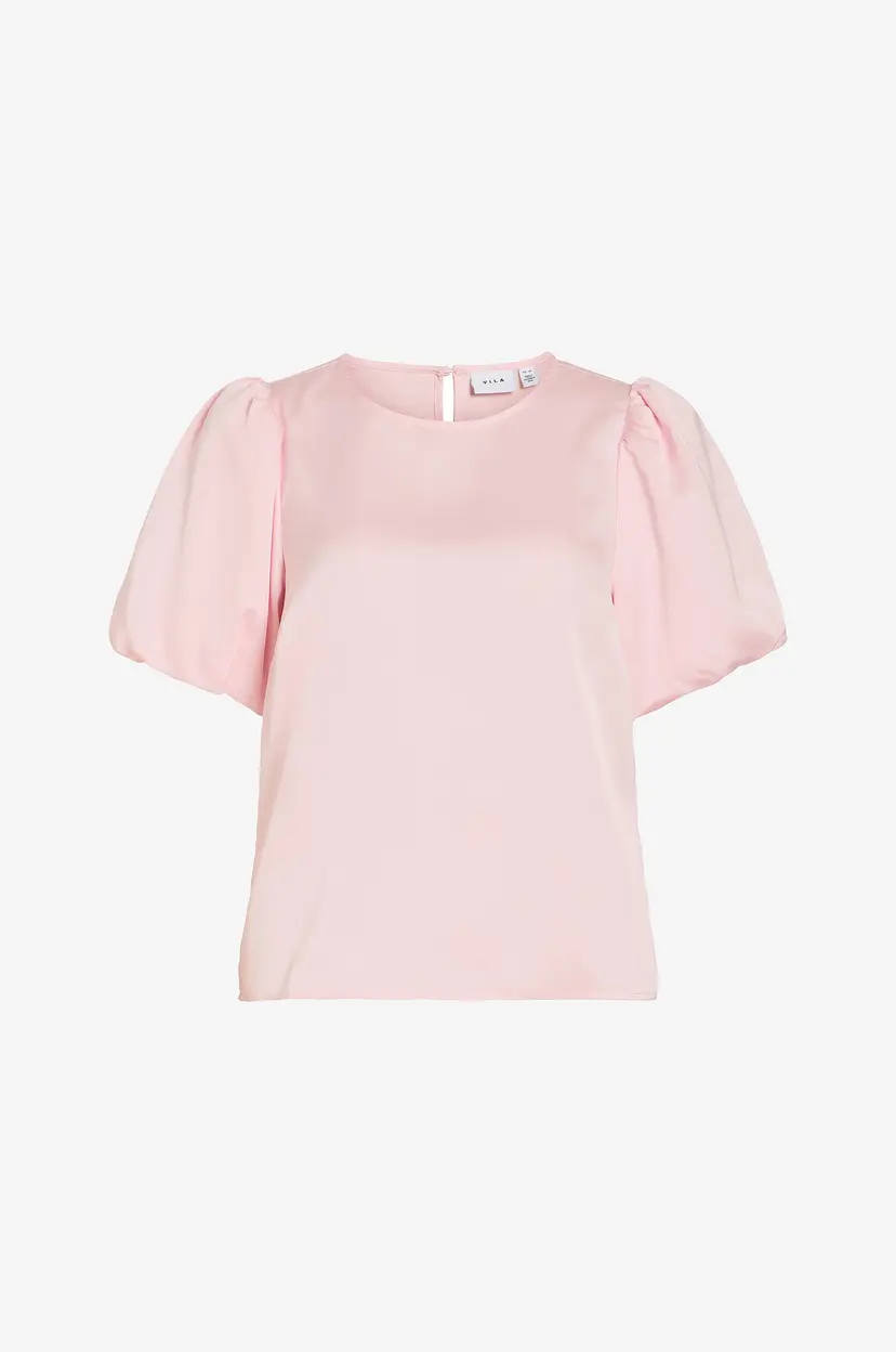 Vila Bluse viEllette 2/4 Satin Puff Top - Rosa