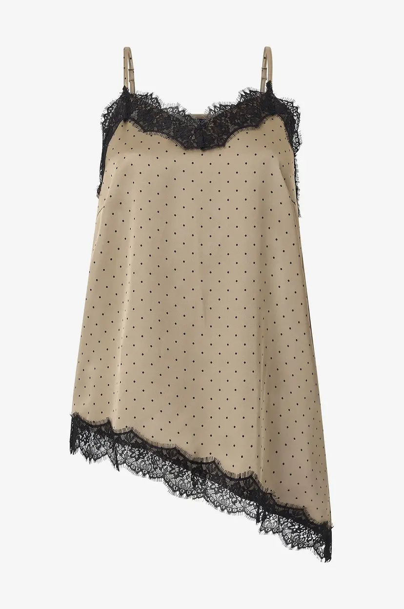 Zizzi Blondebluse Mkath, S/L, Lace Blouse - Beige