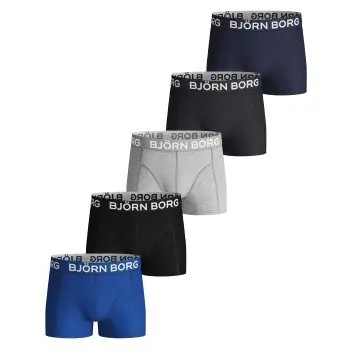 Björn Borg Björn Borg 5P Cotton Stretch Shorts For Boys Blå/Grå bomull 134-140