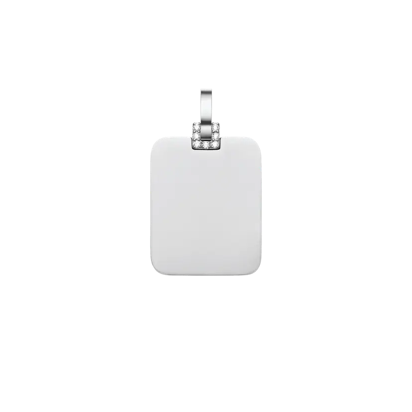 Daniel Wellington Silver Pendant Rectangular Detail Crystal S | DW