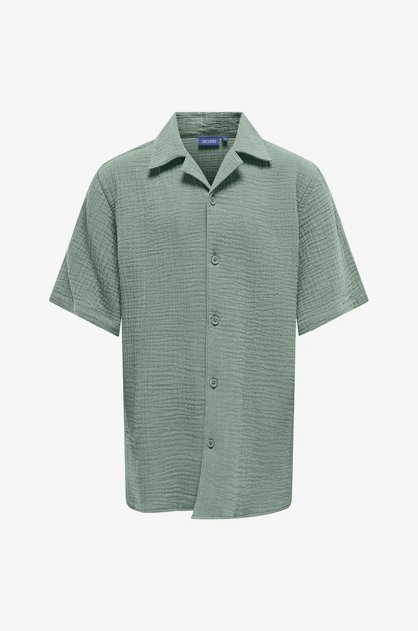 ONLY & SONS JUNIOR Resort-skjorte osjKyle 0158 SS Shirt Wvn - Grønn