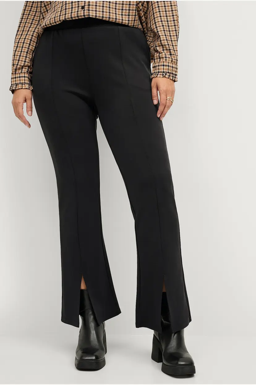 Zizzi Bukser mGill Slit Pants - Svart