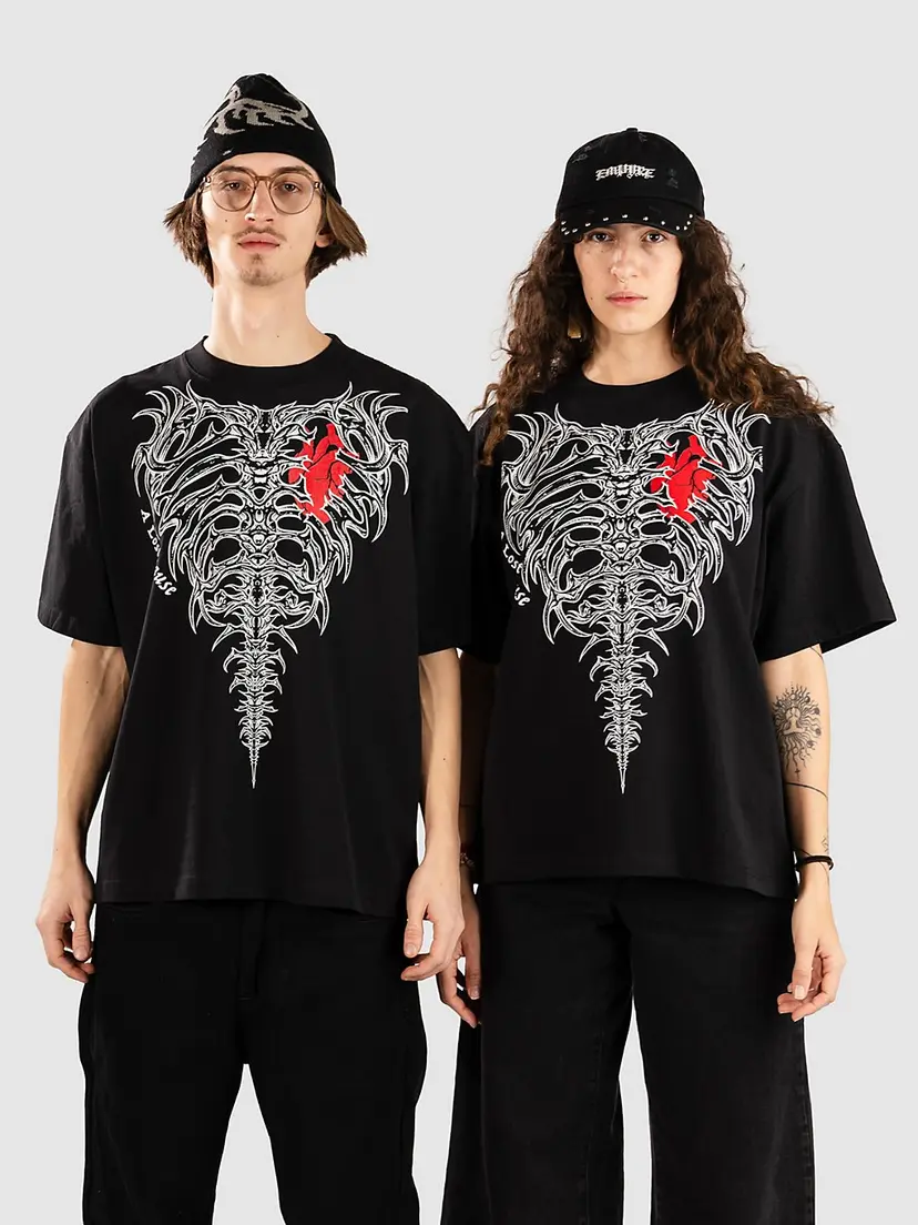 A Lost Cause A Lost Cause Caged Cropped T-skjorte svart