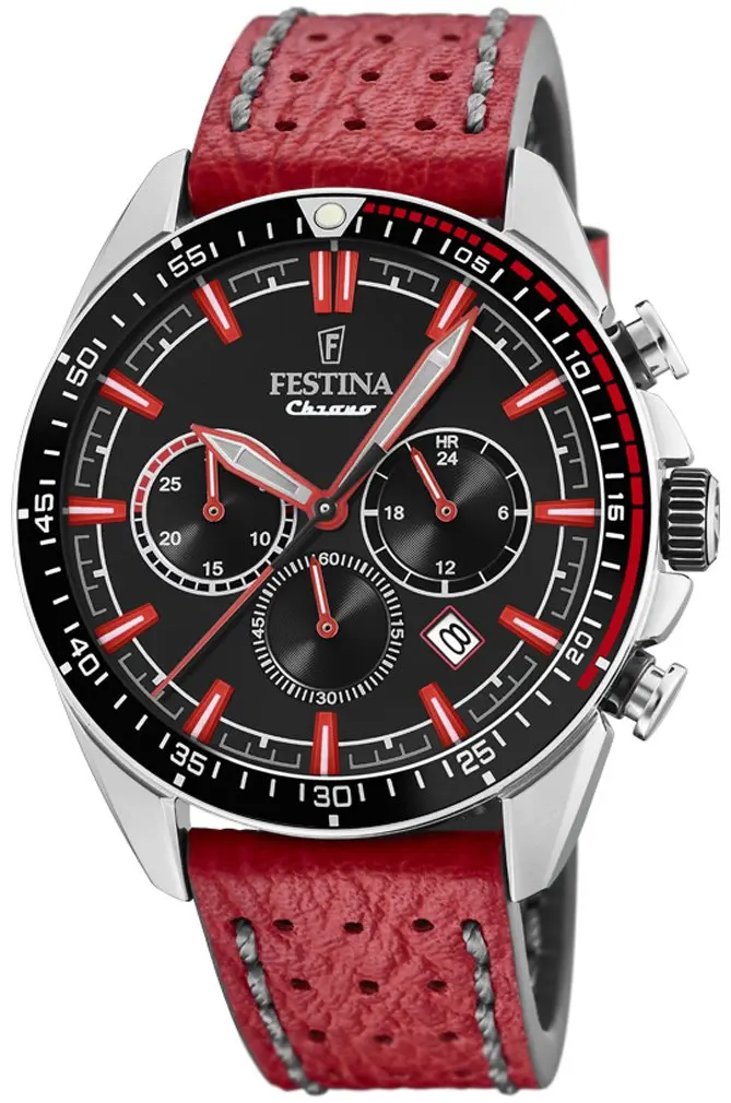 Festina Festina Herreklokke F20377-5 Sort/Lær Ø44 mm