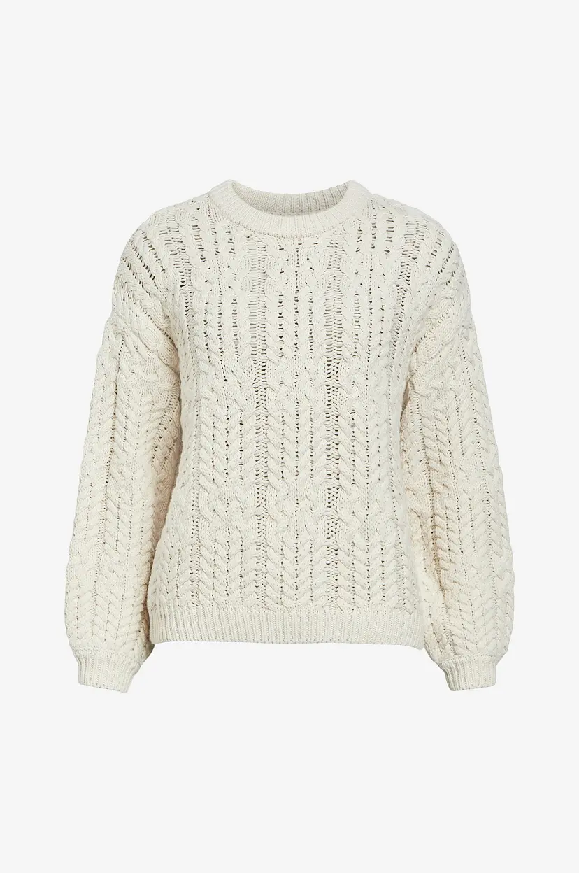 Object Collectors Item Genser objDiddi LO L/S Knit Pullover - Hvit