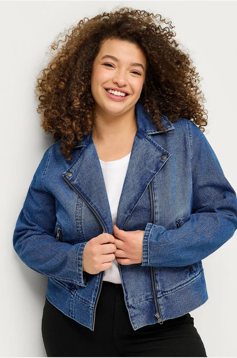 Ellos Plus collection Denim jakke Mia - Blå