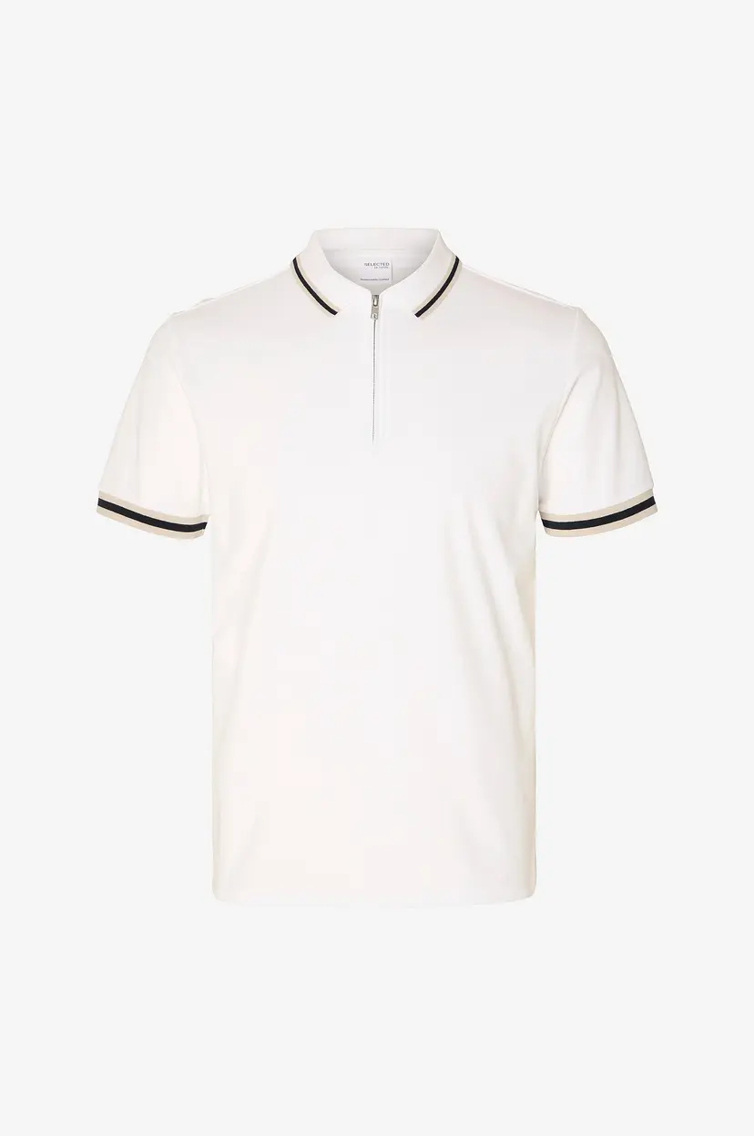 Selected Men Pologenser slhSlim Toulouse Detail SS Polo - Hvit
