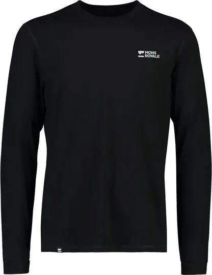 Mons Royale Mons Royale Men's Cascade Merino Base Layer Long Sleeve Black