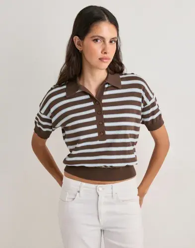 Neo Noir Neo Noir - Brun - Emira Knit Polo Top