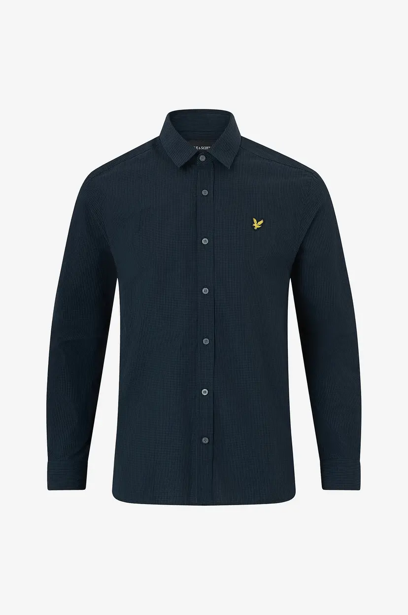 Lyle & Scott Skjorte Windowpane Shirt - Blå