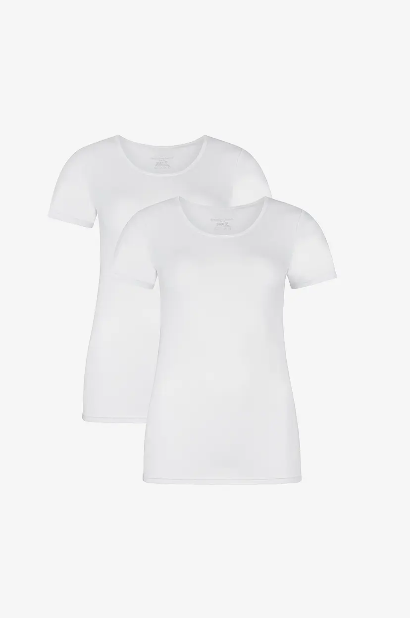 Bamboo basics Pyjamastopp B.b T-shirt R-neck 2-pakning - Hvit
