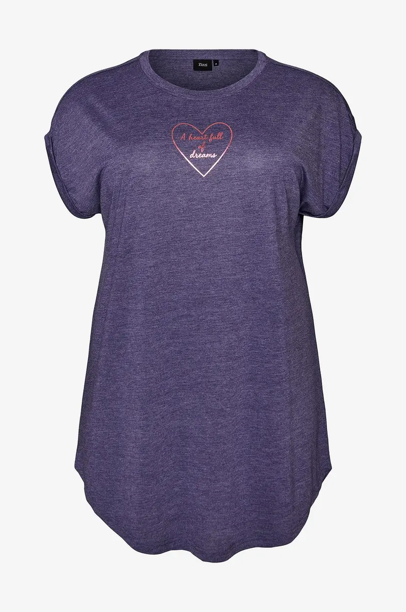 Zizzi Nattkjole mAlis S/S Abk Dress - Lilla