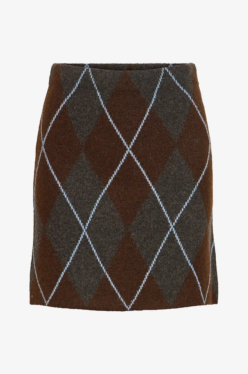 Vila Skjørt viArgyle Knit Skirt/bfs - Grå