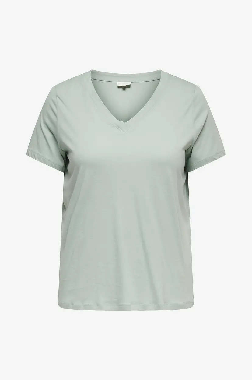 Only Carmakoma Topp carAlison S/S V-neck Reg Tee - Grønn