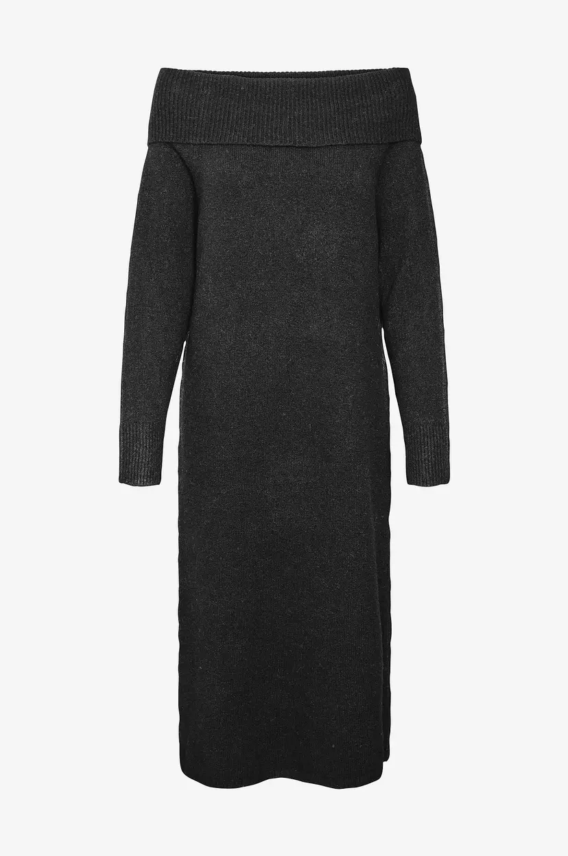 Vero Moda Curve Skulderkjole vmcBoom LS G - Grå