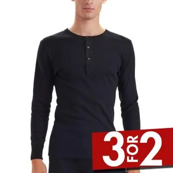 JBS of Denmark JBS Basic Grandad Black Svart bomull Medium Herre