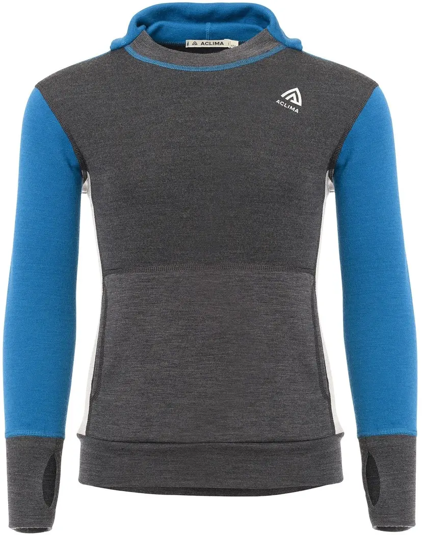 Aclima Aclima WarmWool Hoodsweater Jr Corsair/Marengo/Beige Melange
