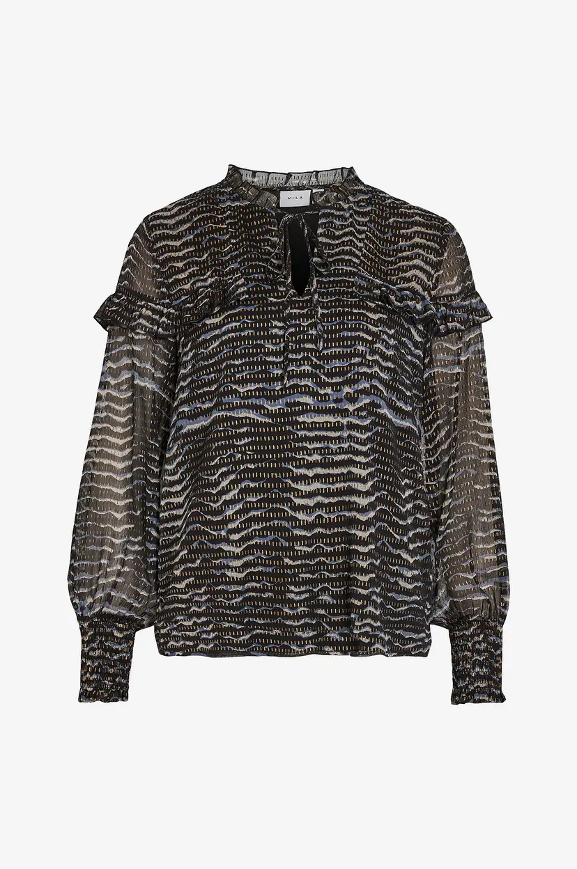 Vila Bluse viDarcy Ida L/S Top - Blå