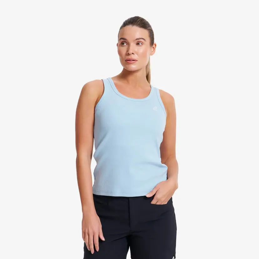 RevolutionRace Birch Ribbed Tank Top Dame Forget-Me-Not
