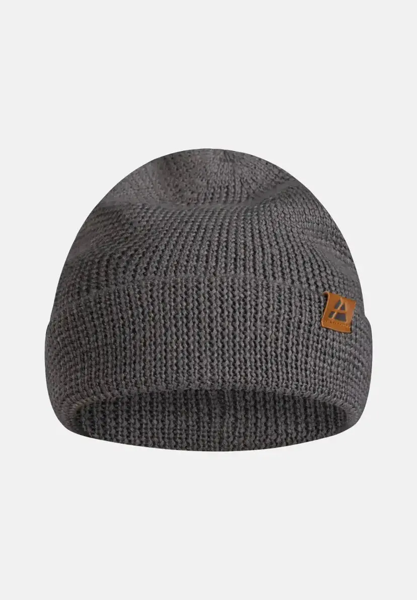 DANISH ENDURANCE MERINO HUE fra DANISH ENDURANCE, Grå, Blød Merinould og Polyester, Klassisk Ribbet Kant, Oeko-Tex Certificeret