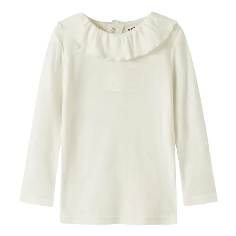 NAME IT Name It - Ulltrøye med Krage Wang Rib Snow White