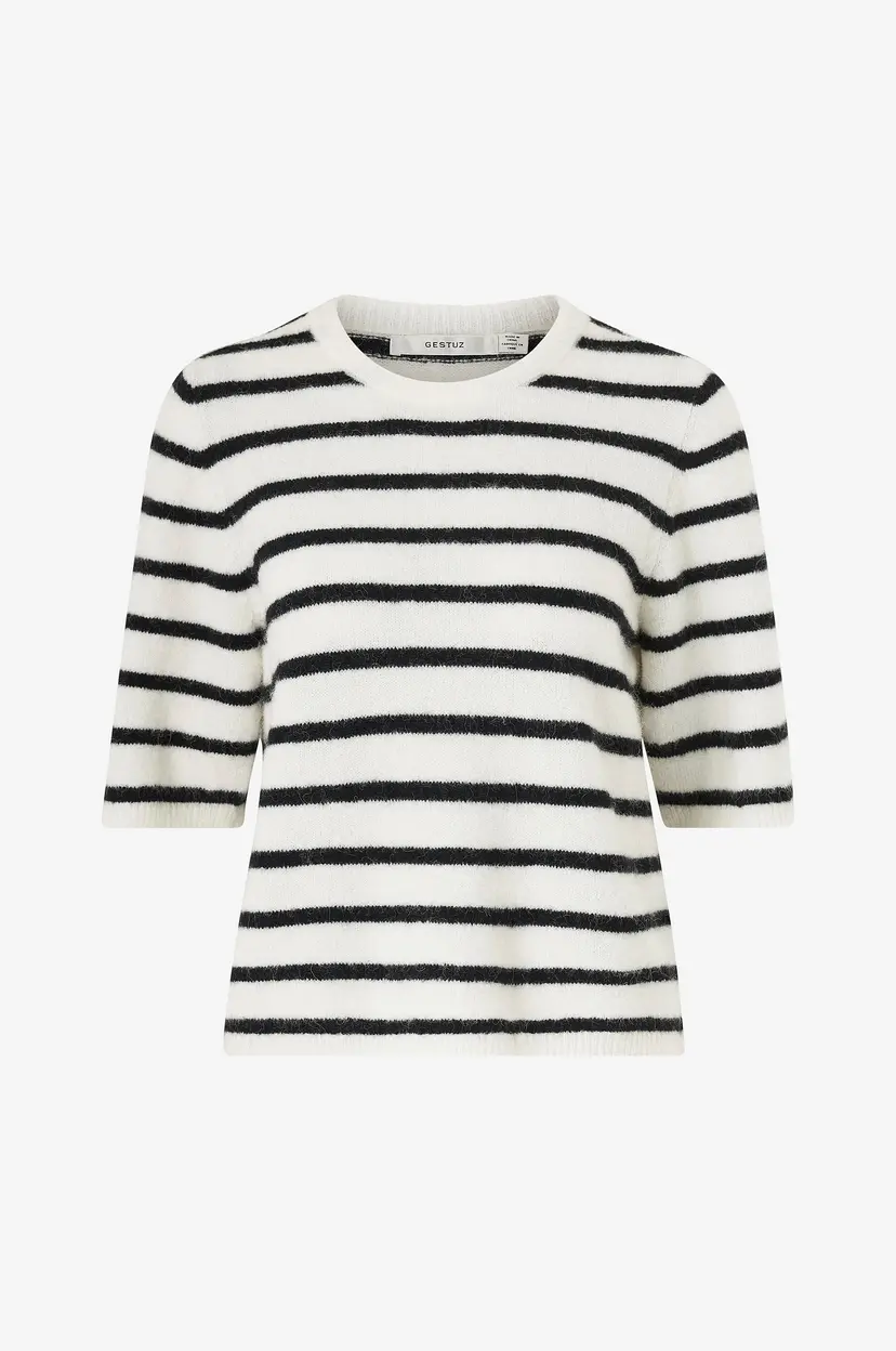 Gestuz Topp AlphaGZ SS Tee Striped - Flerfarget