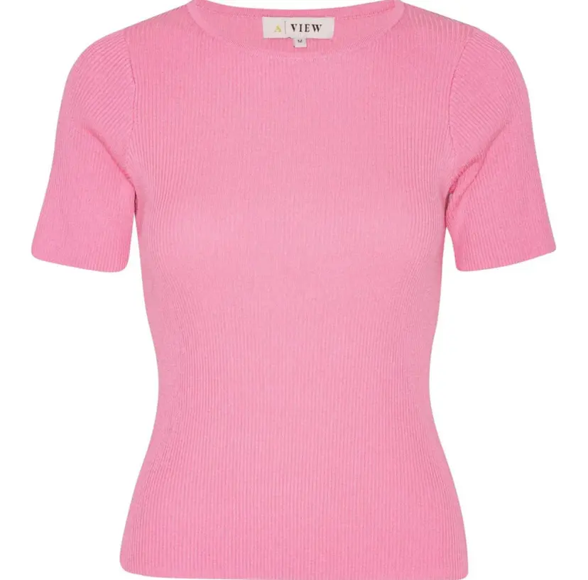 A-View Rib Knit Short Sleeve Top