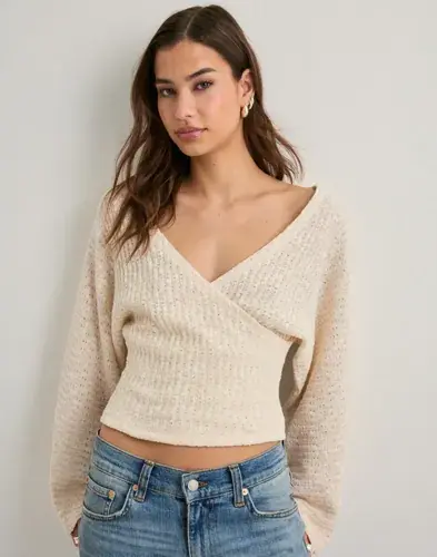 Nelly Nelly - Beige - Knit Wrap Sweater