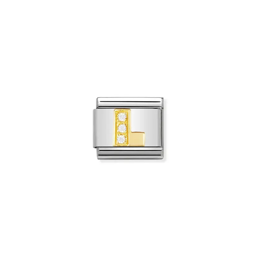 Nomination Cubic Zirconia Letter L Gold