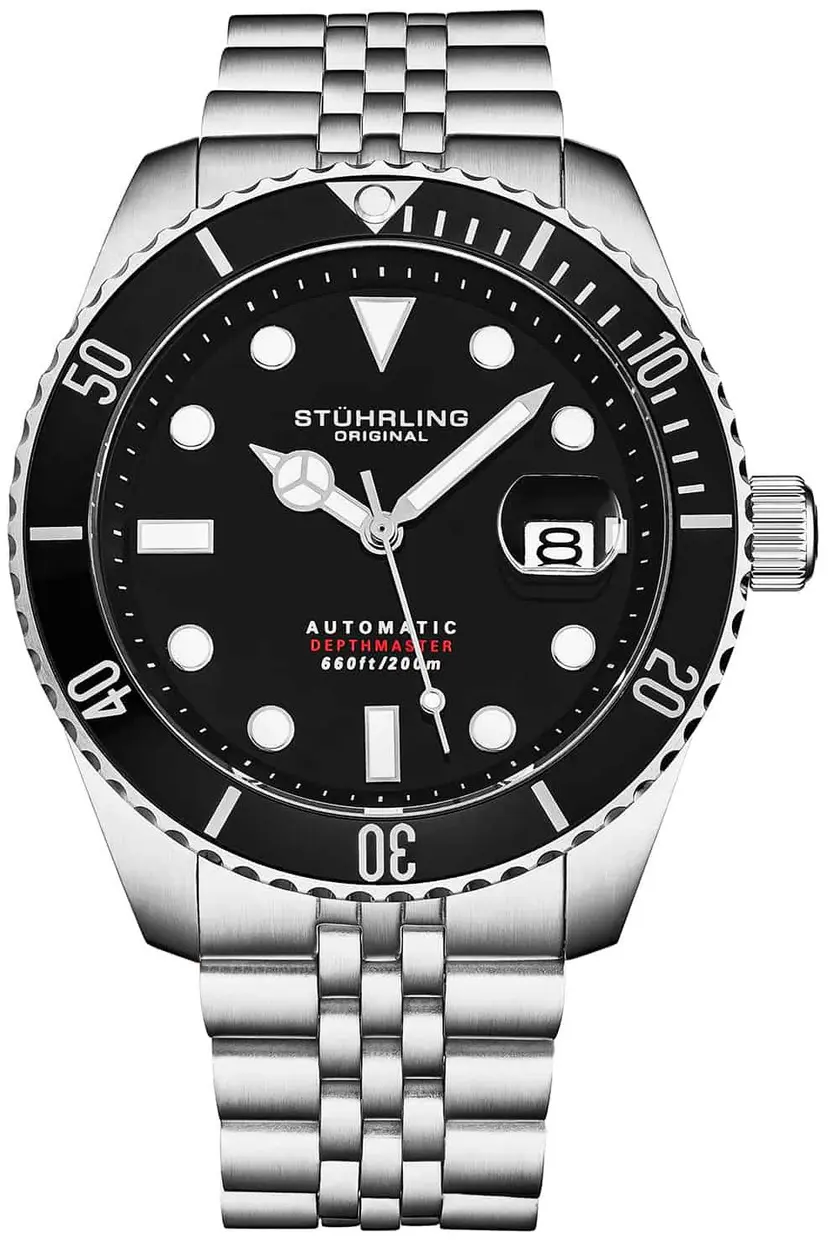 Stührling Original Stührling Original Herreklokke 4045.1 Diver Sort/Stål Ø44 mm