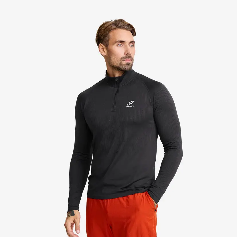 RevolutionRace Focus Half-zip Seamless Top Herre Anthracite