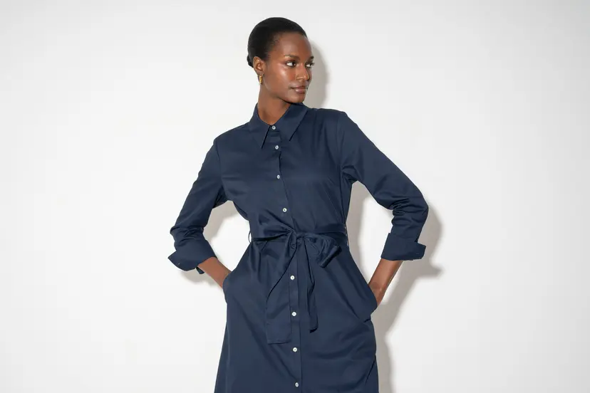 The Shirt Company RONNIE DRESS - Navy, Cotton Chino