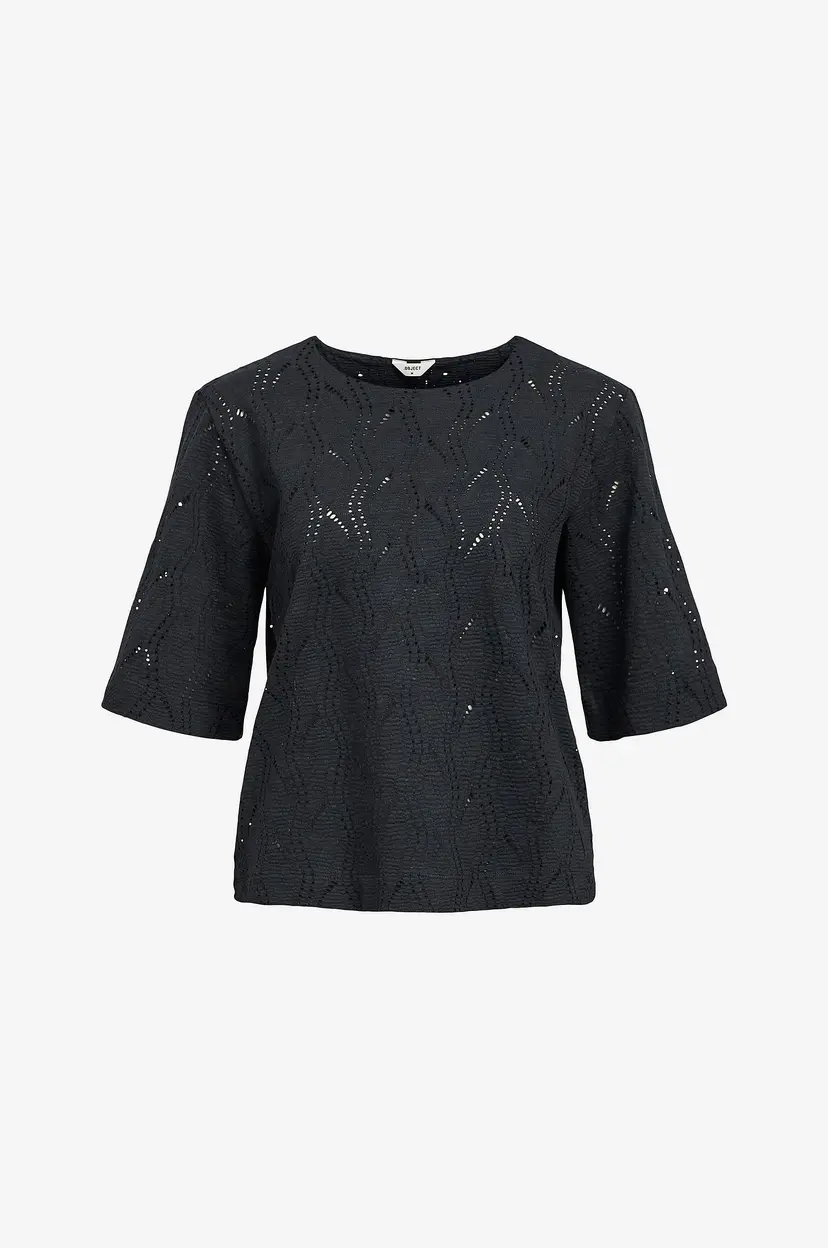 Object Collectors Item Topp objAva 2/4 LO O-neck - Svart